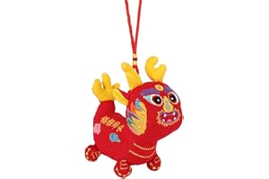 FADCAER Mini muñeca de peluche de dragón de año nuevo chino, muñeca mascota del año del dragón 2024, animal de peluche del zodiaco para la decoración del hogar en el festival de primavera (rojo)