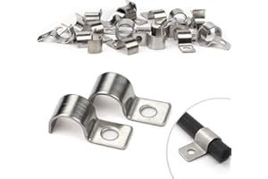 LONELY HIGH HEELS 30 Piezas Abrazaderas para Tubo 10mm Soportes para Tubo de Un Solo Agujero en Acero Inoxidable V2A Soportes en U Abrazadera Sujetadores para Cables Ø 9-10.5mm Fijación de Tuberías de Agua