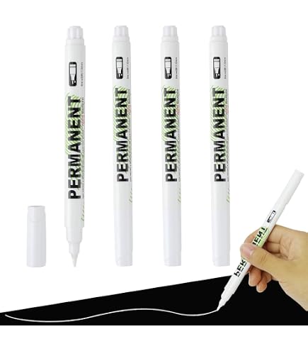 Feutre Acrylique Peinture Stylo,Set De 4 Stylos Feutres Noirs Pour
