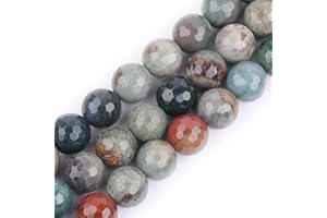 SWEET & HAPPY GIRL'S GEMSTONE BEADS STRAND Sweet & Happy Girl 'S Store 14mm Round Faceted Indien Achat Perlen Strang 15 Zoll Schmuckherstellung Perlen