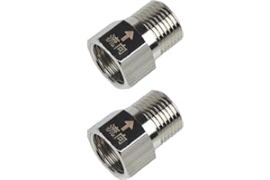 PUUPAA Valvola di ritegno filettata in ottone da 1/2", BSP maschio femmina a 1 via, valvola di ritegno di non ritorno per serbatoio dell'acqua, scaldabagno, tubo del bagno, 2 pezzi