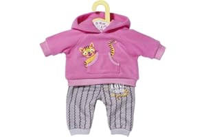 Dolly Moda Puppen-Outfit mit pinkem Kapuzenpullover und grauer Hose für 36 cm Puppen, 871256 Zapf Creation