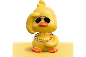 KIAYOO Muñeco Cabezón de Pato Amarillo,Figurita Decorativa Coche,Decoración Salpicadero Interior,Estatuilla Hogar Oficina,Adornos Bobblehead,Regalo para Hombre Mujer San Valentín Navidad Cumpleaños