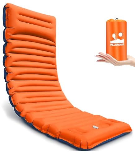 Portal Eenpersoons campingmatras, 10 cm dik met voetpomp, opblaasbaar camping slaapmatras, opblaasbaat tentmatras, kampeerluchtbed voor volwassenen, lichtgewicht draagbare buitenmatras, rugzak