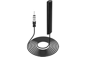 XUENIU Universal Car Stereo Antenna for AM/FM HD Radio, Hidden Adhesive Mount Windshield DIN Vehicle Aerial with 3M Cable, Enhanced Signal Reception & Noise Reduction, Compatible with Stereo Head Units Tuner