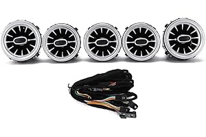 Akozon 5 Pezzi Kit di Sfiato Aria Turbina Anteriore LED 64 Colori Luce Ambiente Turbo Sostituzione per Classe C GLC W205 X253 2019-2021