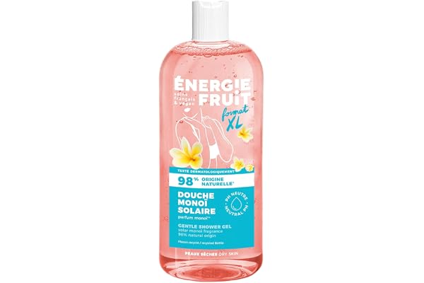 ENERGIE FRUIT | Gel Douche pH Neutre | Monoï & Macadamia | Fabrication Française | Vegan | 500ml