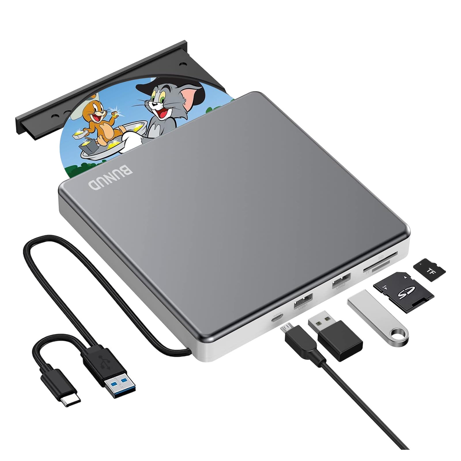 External DVD Drive, USB C Superdrive for Apple USB 3.0 DVD Burner Reader for Mac, Portable CD +/-RW Drive External DVD Player for Laptop MacBook Windows 11 10 PC Linux OS