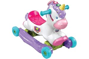VTech Rock and Ride Unicorn Baby Ride On Toy, Interactive Baby Musical Toy with Learning and Sound Features, First Steps Walking Support for Babies & Toddlers from 18 Months