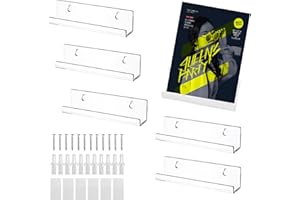 bssmmai Schallplattenregal Schallplattenständer, 6stk Vinyl Schallplatten Wandhalterung, Acryl Schallplatten Display Ständer, Platten Regal mit Schrauben für Platten Fotoalbum und Sammlerstücke