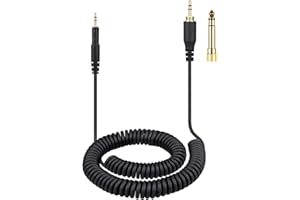 weishan ATH-M50x Cable Coiled Aux Cord Replacement for Audio Technica M40x M70x Wired Headphones, 2.5mm to 3.5mm(1/8") Extension Wire with 6.35mm(1/4") Adapter, 14ft