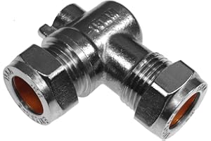 NPH PLUMBING & HEATING NPH 15mm Angled Isolating Valve Compression 90 Degree Elbow Chrome