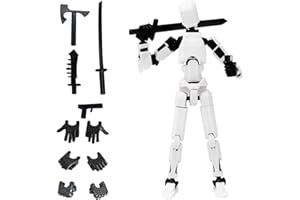 Azxndy 3D Printed Moveable Joints Robot，Finger Exercising Toys Assembly Set，Multi Joint Movable Model，Full Body Mechanical Movable Toy,Movie Character Desktop Decoration for Game Lovers (White)