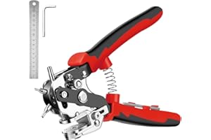 Nutmanel Buchi Cintura Pinza Fustellatrice Buca Cinture, Pinza Buchi Cintura con 6 Fori Intercambiabili Rotondo, Buca Cinture, per perforate cinture, carte, cinturini orologi, cartone