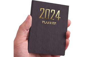 GEHANICO A7 Burde Agenda 2024 Agenda-Calendrier 2024 Optimisez vos Journées En L‘anglais convient pour scolaire bureau pour adults étudiants (noir)