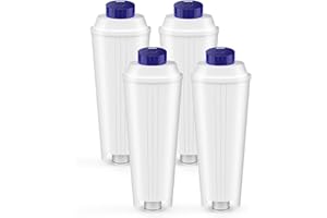 ISINLIVE 4 Pcs DLSC002 Filtres pour Delonghi Magnifica s,Dinamica,ECAM,ESAM,ETAM,Primadonna,BCO,EC Serie Machine à café, Cartouches de Filtre à eau pour Delonghi, pour Adoucir l'eau et Réduire le Calcaire