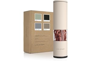 LARS NYSØM Ręczny młynek do chili z regulowanym ceramicznym mechanizmem mielącym, od grubego do drobnego, designerski młynek do przypraw (Almond Beige)