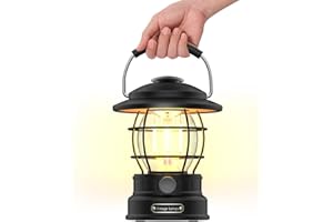MASMEJOR Lampada Campeggio Lampada da Campeggio Ricaricabile con Batteria da 5200mAh, Materiale Metallico Durevole, 3 Modalità di Luce e Luce Regolabili, Luce Campeggio Ideale per il Campeggio, Escursionismo
