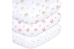 Little Grape Land 3er-Pack Spannbettlaken für 70x140 cm Baby, Atmungsaktive Mikrofaser-Polyester Bettlaken Kinderbett, Oeko-TEX Zertifiziert, Regenbogen