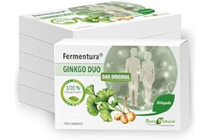 ‎AURA NATURA Aura Natura - Fermentura Ginkgo Duo - 6er Set - Fermentierter Extrakt der Ginkgonuss und des Ginkgoblatts - 180 Kapseln