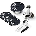 Recafimil Reusable Ta*ssimo Pods with Tamper Stainless Steel Tassi*mo Coffee Pads with 4 Black Silicone Lids 60/180/200/220 ml Compatible with Bosch Tassi-mo Machine