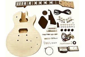 Coban Guitars Build your own DIY Guitar Kit UK LP740 Mahogany Body Flamed Maple Veneer Chrome Hardware Black Fittings