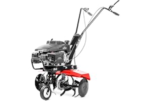 GREENCUT GTC190X - Motoculteur motobineuse Moteur à Essence 4 Temps 161cc 5cv, Largeur de Travail 56cm, Profondeur Travail 13cm, Lames en Fer trempé, 6 Couteaux
