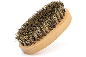 JDIEOQA Cepillo barba bigote manija madera oval para el pelo facial Bristle Bristle hombres cepillo de baño barba y Softnes hombres bigote Bross