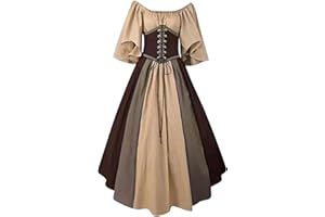 Susenstone 2024 Robe Medievale Femme Grande Taille Victorienne Steampunk Gothique Vintage Medievale Steampunk Costume MéDiéVal Femme DéGuisement Victorienne DéGuisements Dress Halloween Renaissance
