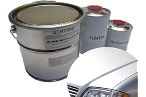 Lackpoint Lot de 1 litre de peinture de voiture 2K pour Mercedes 744 - Argent métallisé - Pas de vernis transparent