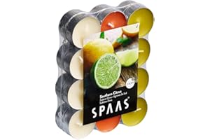 SPAAS 24 Bougies chauffe-plats parfumées couleurs assorties, ± 4,5 heures - Southern Citrus