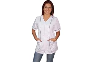 PETER'S ABITI DA LAVORO Arbeitskleidung für Damen mit Reißverschluss, 4 Farben, Kosmetikerin, Friseur, Kindergarten, Lebensmittel