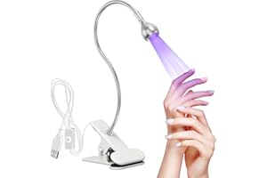 WOOBROO Lampe UV Ongles Gel, 5W Mini Sèche Ongles Lampe UV Ongles Gel Pose Americaine Professionnel Lampe de Colle Ultraviolette avec Tête rotative à 360 degrés pour la Manucure Doigts Secs
