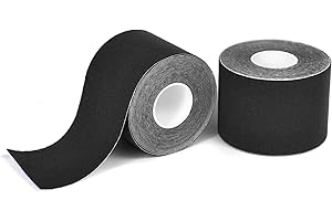 Tape Kinesiologico SPORTHERAPY: Allevia Contratture e Tensioni Muscolari - 90% Cotone, Non Contiene lattice - Certificato Dispositivo Medico | 5CM X 5M (Nero 2PZ)