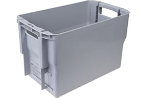 ‎HEIGROUP HeiGroup Briefbehälter Typ 2 – Stapelbarer großer Postbehälter & Postkiste, Grau, ideal für Groß- und Maxibriefe, Büro & Lager