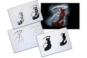 UMR-DESIGN AS-087 M Airbrush-Schablone, Step by Step, ca. 13 x 10 cm