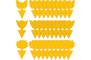 GeekerChip Pièges à Insectes,30 Pcs Attrape Moucheron Plantes,Attrape Mouches Intérieur,Plug-in Pièges,pour Les Insectes intérieurs et extérieurs, Imperméables et Non Toxiques(3 Formes)