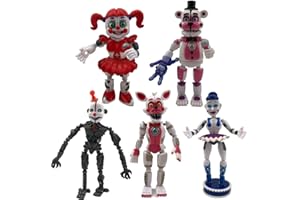 Xinchangda FNAF Figurki 6 szt. Zestaw Five Nights Gra Zdejmowana świecąca Foxy Sister Location Horror Statuetka Model z Lightening