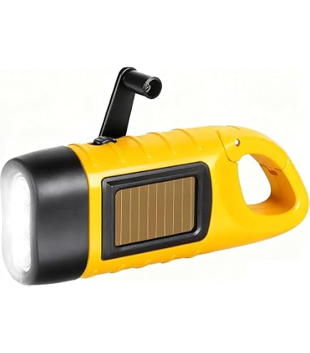 Torcia dinamo, torcia LED portatile a energia solare con manovella dinamo per campeggio, alpinismo e tenda, attività all'aria aperta Lampada di emergenza