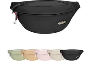 Mayoii Lightweight Bum Bag for Travel Sport Hiking Stylish Bumbags for Ladies and Bumbags for Men Water Resistant Fanny Pack for Women Adjustable Waist Belt (A-Black, One Size)