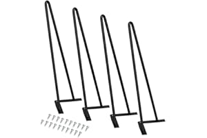 Yaheetech 4 Gambe a Forcina Tavolo in Ferro 41 cm Piedini per Tavolo Tavolino Mobili Nero Smergliato Stile Moderno Industriale Vintage Rustico