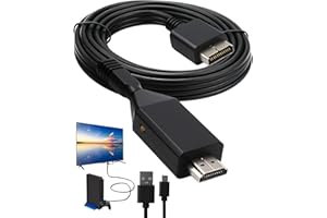 BRIGHTORA PS2 to HDMI Converter Cable, PS1/PS2 to HDMI Video Audio Adapter, Plug and Play Connector Supports 720P/1080P, HDTV Cables Adapter for PS2 Console Component Cable Alternative, Monitor, Projector