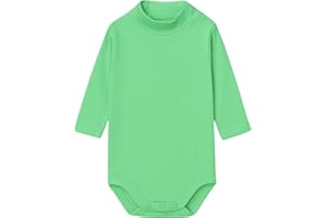 BABIDU Body neonato dolcevita a maniche lunghe 100% cotone, body neonato morbido tessuto traspirante ipoallergenico per pelli sensibili, vestiti unisex per battesimo neonato e bambina