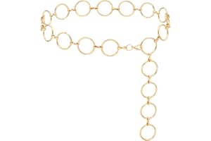 LIMHOO Metal Waist Chain for Women Chunky Belly Link Chain Belt for Dresses