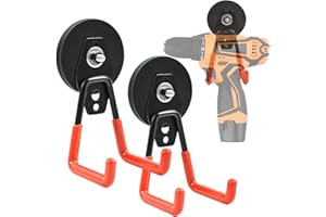 DGDUBRB 2 Stück Starke Magnetische Haken, 66mm Magnethaken Extra Stark, Neodym Magnete Haken Anti-Rutsch-Beschichtung zum Aufhängen, für Werkzeuge, Grill, Akku-Bohrmaschinen