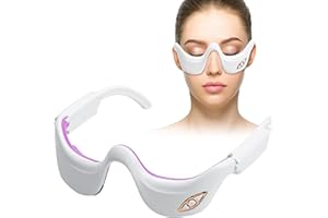 iYInJuan Appareil de Massage des Yeux avec Chaleur, Masseur Oculaire anti-âge à Vibrations Micro-fréquence, 3 Niveaux, Soulagement de la Fatigue, Soin de Poches pour les yeux