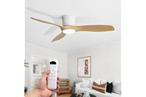 Sofucor Ventilateur Plafond avec Lumiere, 132cm Dimmable Lampe Ventilateur Plafond LED, Telecommande, 6 Vitesses, Minuterie, Silencieux DC Réversibles, pour Chambre