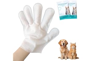 ACETEND 12 PCS Pet Glove Wipes for Dog and Cat,Cleaning Gloves, Deodorizing Hypoallergenic Grooming Wipes for Fur Face Paws Ears Butt,Wash Free Dog Wipes for Daily Care & Traveling