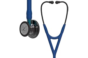 3M Littmann Cardiology IV Diagnostic Stethoscope, High Polish Smoke-Finish Chestpiece, Navy Tube, Blue Stem and Black Headset, 27 inch, 6202