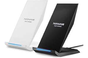 NANAMI Bezprzewodowa ładowarka podstawka, 2 sztuki – indukcyjna stacja ładująca do iPhone 15 14 13 12 Pro 12 11 XS Max XR X 8 Plus, bezprzewodowa ładowarka Qi Charger telefon komórkowy stacja ładująca